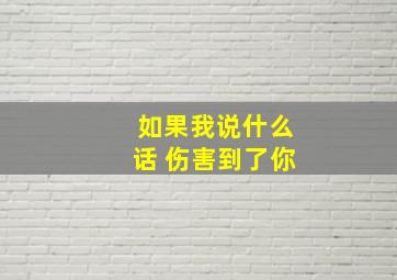 如果我说什么话 伤害到了你